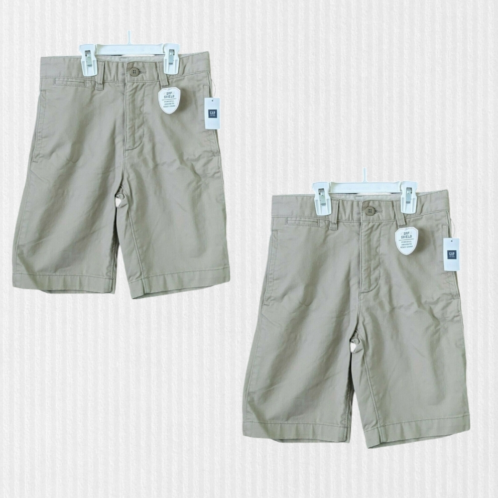 2 NWT Gap Kids Khaki Chino Shorts